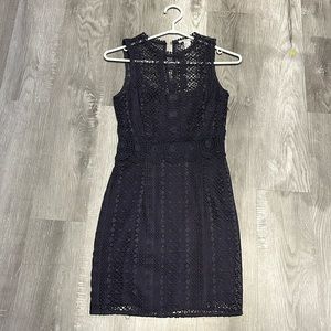 H&M navy blue crochet dress